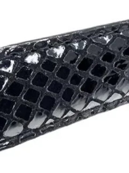 Cache Black Snakeskin Pattern Silver Hardware Rhinestones Belt S